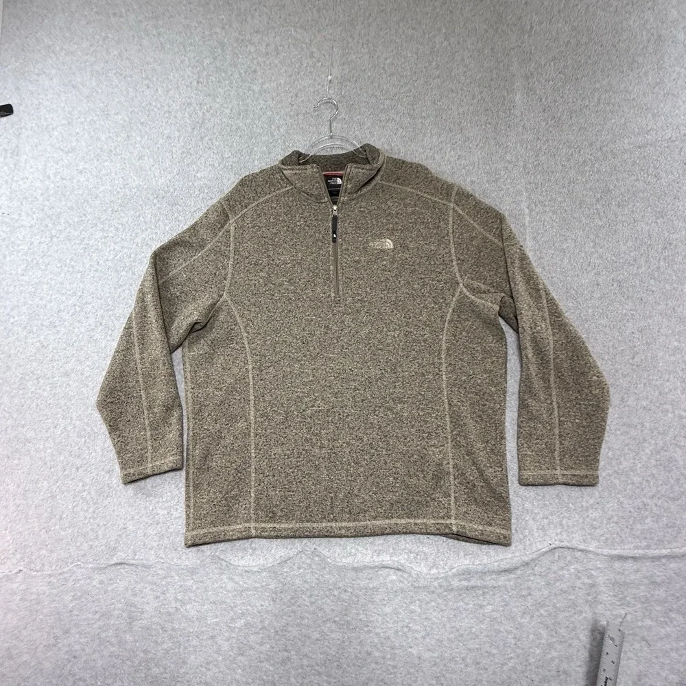 The North Face Tsillan 1/4 Zip Fleece Sweater Jacket Mens XL Tan Pullover